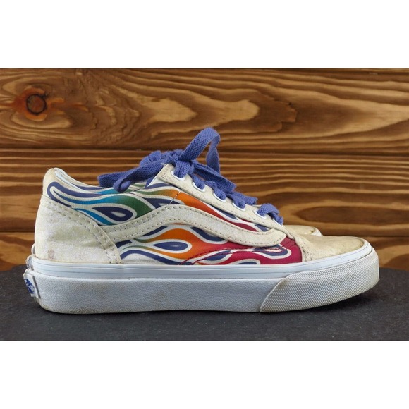 VANS Youth Girls Shoes Size‎ 1 M Beige Skateboarding Fabric - Picture 4 of 8